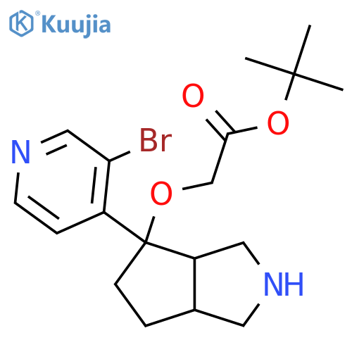 Tert-butyl 2-{[4-(3-bromopyridin-4-yl)-octahydrocyclopenta[c]pyrrol-4-yl]oxy}acetate structure