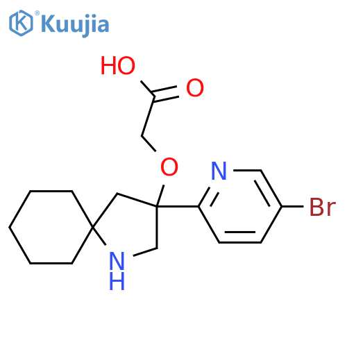 2-{[3-(5-Bromopyridin-2-yl)-1-azaspiro[4.5]decan-3-yl]oxy}acetic acid structure