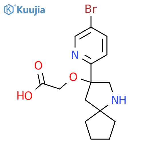 2-{[3-(5-Bromopyridin-2-yl)-1-azaspiro[4.4]nonan-3-yl]oxy}acetic acid structure