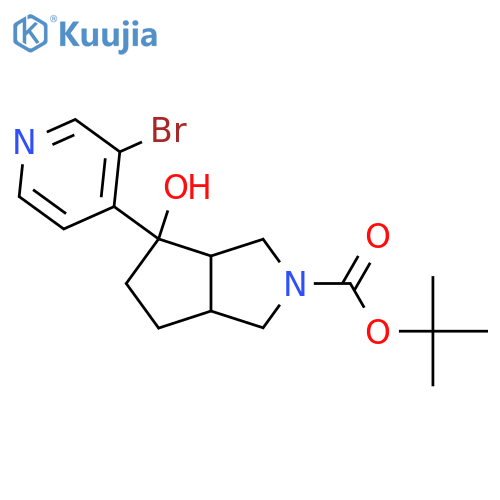 Tert-butyl 4-(3-bromopyridin-4-yl)-4-hydroxy-octahydrocyclopenta[c]pyrrole-2-carboxylate structure