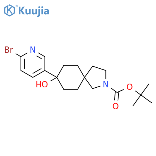 Tert-butyl 8-(6-bromopyridin-3-yl)-8-hydroxy-2-azaspiro[4.5]decane-2-carboxylate structure
