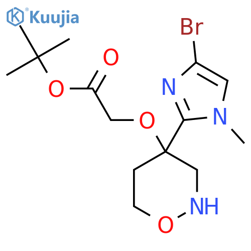 tert-butyl 2-{[4-(4-bromo-1-methyl-1H-imidazol-2-yl)-1,2-oxazinan-4-yl]oxy}acetate structure