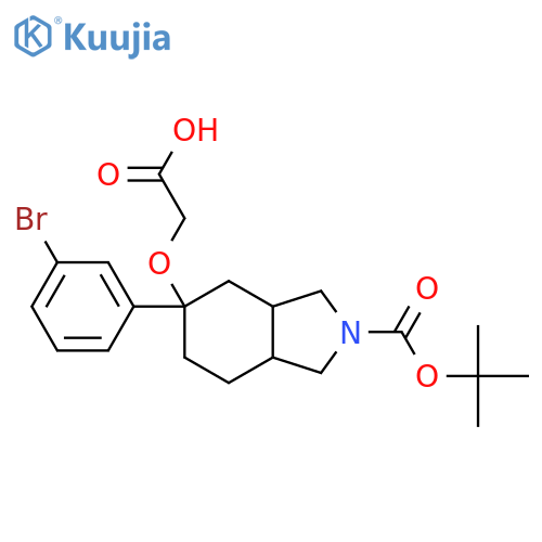 2-{[5-(3-bromophenyl)-2-[(tert-butoxy)carbonyl]-octahydro-1H-isoindol-5-yl]oxy}acetic acid structure