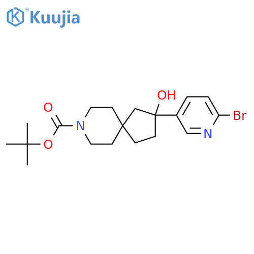 Tert-butyl 2-(6-bromopyridin-3-yl)-2-hydroxy-8-azaspiro[4.5]decane-8-carboxylate structure