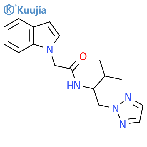 2-(1H-indol-1-yl)-N-3-methyl-1-(2H-1,2,3-triazol-2-yl)butan-2-ylacetamide structure