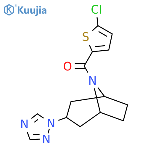 8-(5-chlorothiophene-2-carbonyl)-3-(1H-1,2,4-triazol-1-yl)-8-azabicyclo3.2.1octane structure
