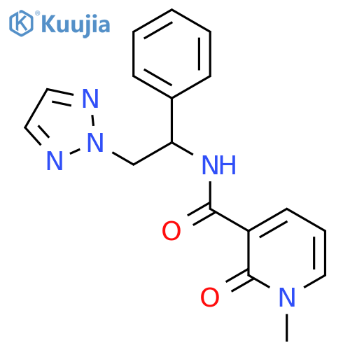 1-methyl-2-oxo-N-1-phenyl-2-(2H-1,2,3-triazol-2-yl)ethyl-1,2-dihydropyridine-3-carboxamide structure