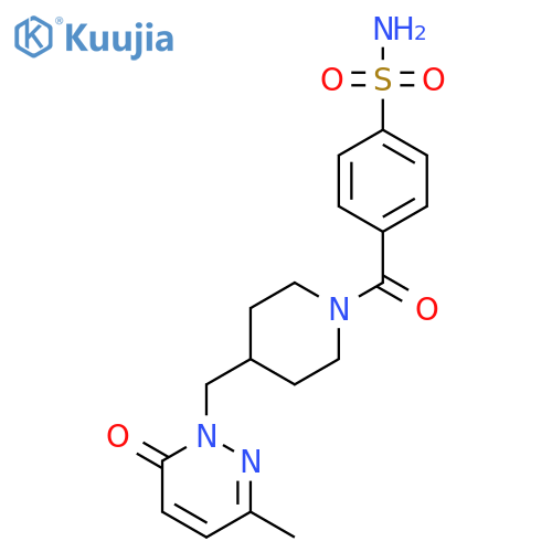 4-{4-(3-methyl-6-oxo-1,6-dihydropyridazin-1-yl)methylpiperidine-1-carbonyl}benzene-1-sulfonamide structure