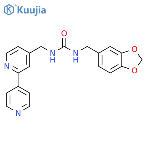 3-(2H-1,3-benzodioxol-5-yl)methyl-1-({2,4'-bipyridine-4-yl}methyl)urea structure