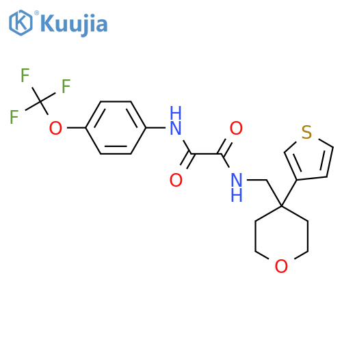N-{4-(thiophen-3-yl)oxan-4-ylmethyl}-N'-4-(trifluoromethoxy)phenylethanediamide structure