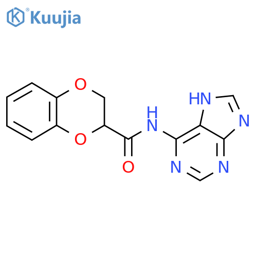 N-(9H-purin-6-yl)-2,3-dihydro-1,4-benzodioxine-2-carboxamide structure