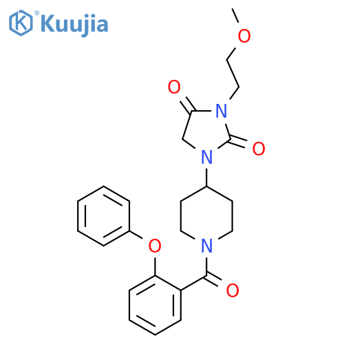 3-(2-methoxyethyl)-1-[1-(2-phenoxybenzoyl)piperidin-4-yl]imidazolidine-2,4-dione structure