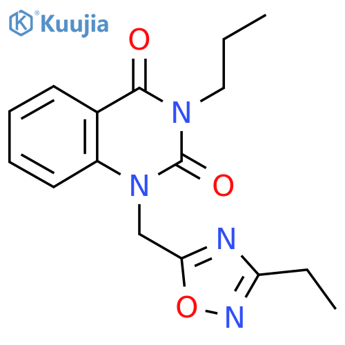 1-(3-ethyl-1,2,4-oxadiazol-5-yl)methyl-3-propyl-1,2,3,4-tetrahydroquinazoline-2,4-dione structure