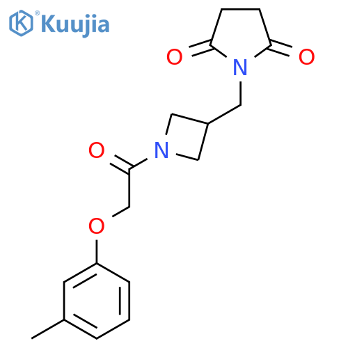 1-({1-2-(3-methylphenoxy)acetylazetidin-3-yl}methyl)pyrrolidine-2,5-dione structure