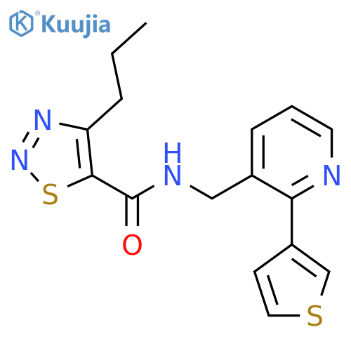4-propyl-N-{2-(thiophen-3-yl)pyridin-3-ylmethyl}-1,2,3-thiadiazole-5-carboxamide structure