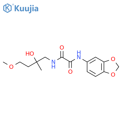 N'-(2H-1,3-benzodioxol-5-yl)-N-(2-hydroxy-4-methoxy-2-methylbutyl)ethanediamide structure