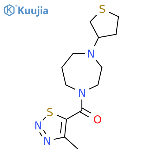 1-(4-methyl-1,2,3-thiadiazole-5-carbonyl)-4-(thiolan-3-yl)-1,4-diazepane structure