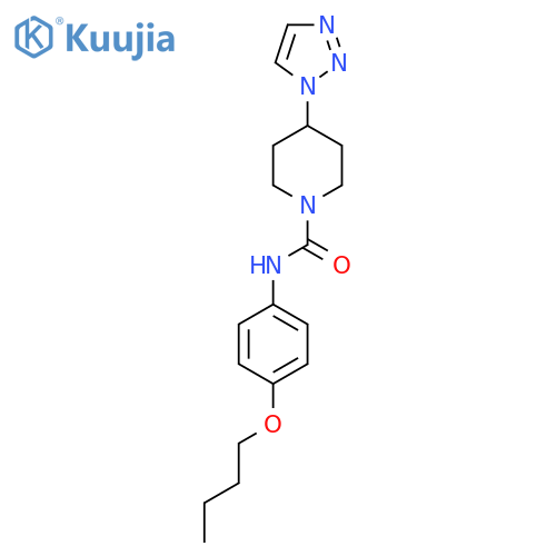 N-(4-butoxyphenyl)-4-(1H-1,2,3-triazol-1-yl)piperidine-1-carboxamide structure