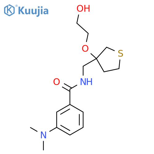 3-(dimethylamino)-N-{3-(2-hydroxyethoxy)thiolan-3-ylmethyl}benzamide structure