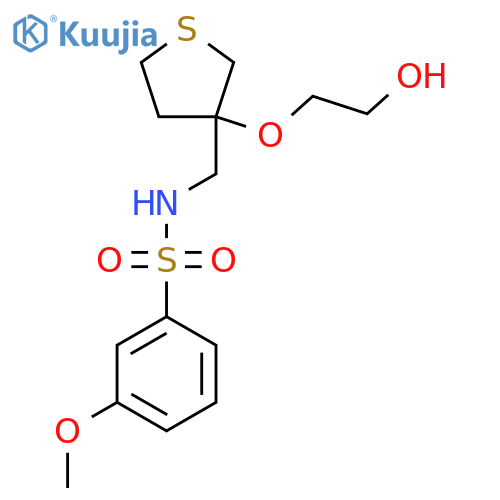 N-{3-(2-hydroxyethoxy)thiolan-3-ylmethyl}-3-methoxybenzene-1-sulfonamide structure