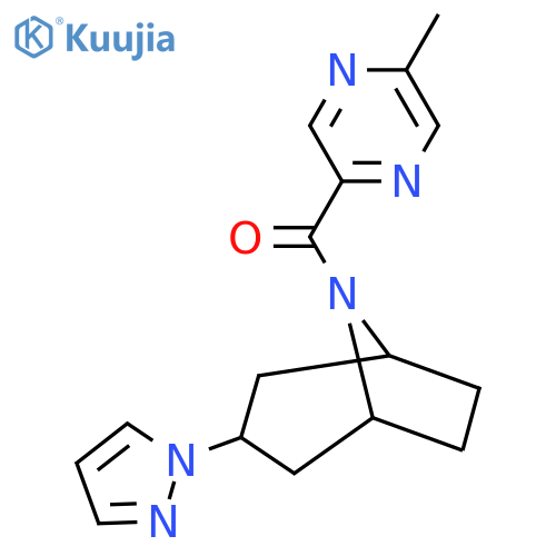 8-(5-methylpyrazine-2-carbonyl)-3-(1H-pyrazol-1-yl)-8-azabicyclo3.2.1octane structure