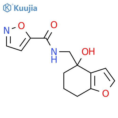 N-(4-hydroxy-4,5,6,7-tetrahydro-1-benzofuran-4-yl)methyl-1,2-oxazole-5-carboxamide structure