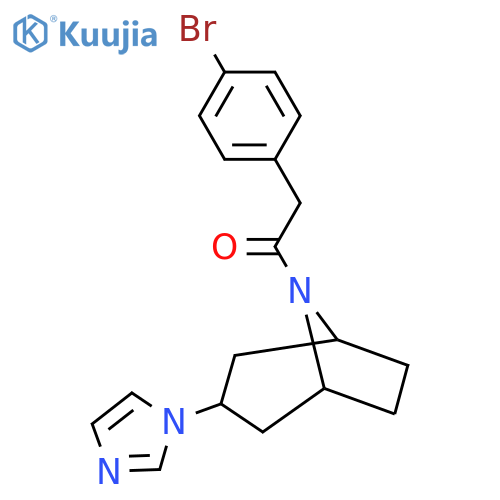 2-(4-bromophenyl)-1-3-(1H-imidazol-1-yl)-8-azabicyclo3.2.1octan-8-ylethan-1-one structure