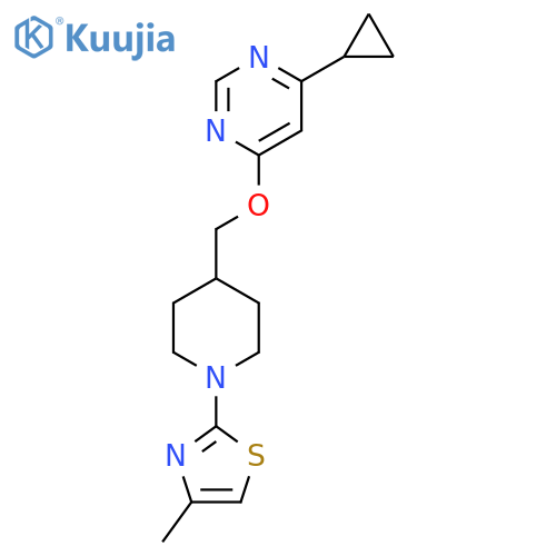 2-(4-(((6-Cyclopropylpyrimidin-4-yl)oxy)methyl)piperidin-1-yl)-4-methylthiazole structure
