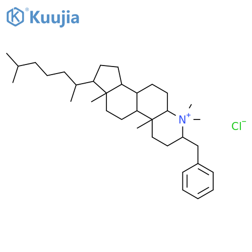 1H-Indeno[5,4-f]quinolinium,7-[(1R)-1,5-dimethylhexyl]hexadecahydro-1,1,4a,6a-tetramethyl-2-(phenylmethyl)-,chloride, monohydrate, (2R,4aR,4bS,6aR,7R,9aS,9bS,11aR)- (9CI) structure