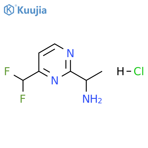 2-Pyrimidinemethanamine, 4-(difluoromethyl)-α-methyl-, hydrochloride (1:1) structure