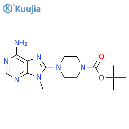 1,1-Dimethylethyl 4-(6-amino-9-methyl-9H-purin-8-yl)-1-piperazinecarboxylate structure