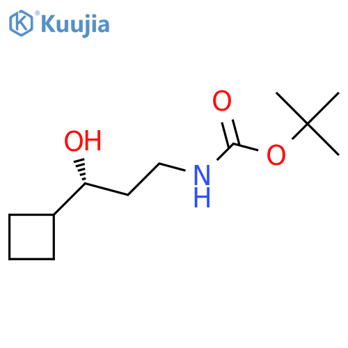 tert-butyl N-[(3R)-3-cyclobutyl-3-hydroxypropyl]carbamate structure