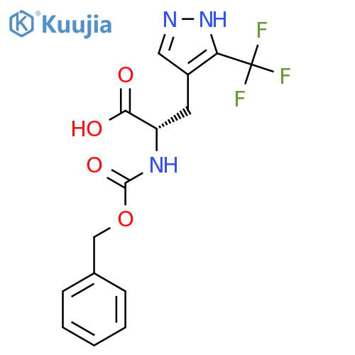 (2S)-2-{[(benzyloxy)carbonyl]amino}-3-[5-(trifluoromethyl)-1H-pyrazol-4-yl]propanoic acid structure