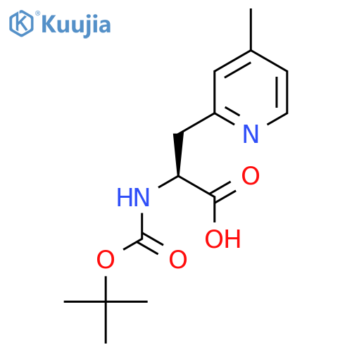 (2S)-2-(tert-butoxycarbonylamino)-3-(4-methyl-2-pyridyl)propanoic acid structure