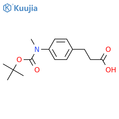 3-(4-{(tert-butoxy)carbonyl(methyl)amino}phenyl)propanoic acid structure
