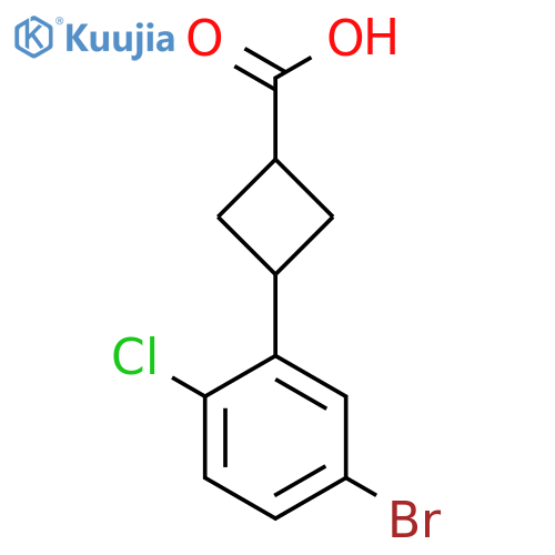 3-(5-bromo-2-chlorophenyl)cyclobutane-1-carboxylic acid, Mixture of diastereomers structure