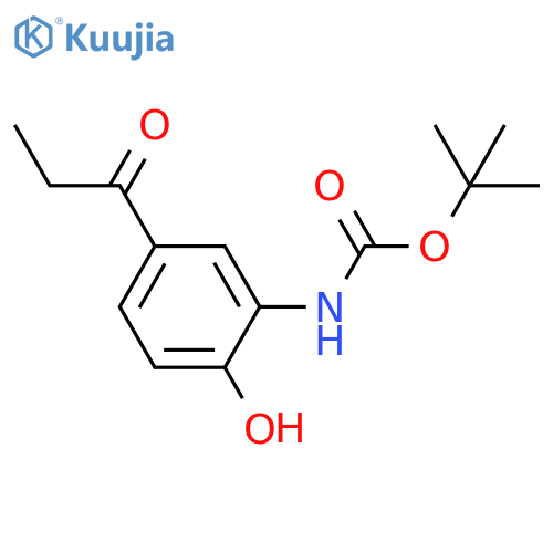 tert-butyl N-(2-hydroxy-5-propanoylphenyl)carbamate structure