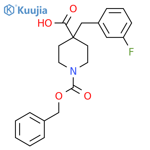 1-(benzyloxy)carbonyl-4-(3-fluorophenyl)methylpiperidine-4-carboxylic acid structure