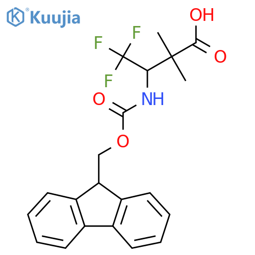 3-({[(9H-fluoren-9-yl)methoxy]carbonyl}amino)-4,4,4-trifluoro-2,2-dimethylbutanoic acid structure