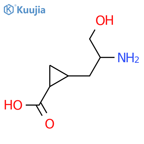 2-(2-Amino-3-hydroxypropyl)cyclopropane-1-carboxylic acid structure