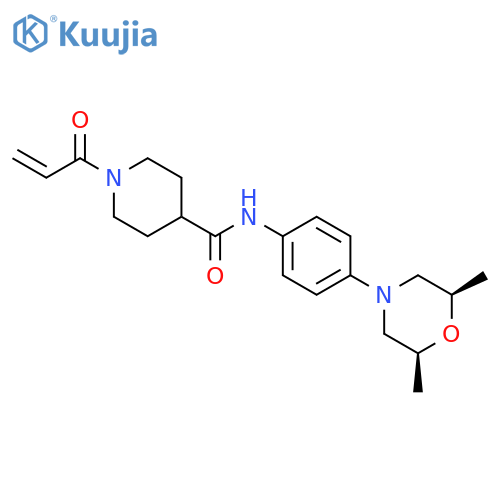 N-[4-[(2R,6S)-2,6-Dimethyl-4-morpholinyl]phenyl]-1-(1-oxo-2-propen-1-yl)-4-piperidinecarboxamide structure