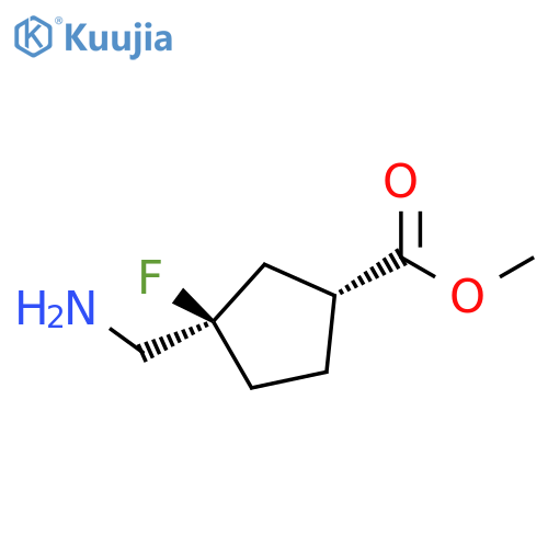 Cyclopentanecarboxylic acid, 3-(aminomethyl)-3-fluoro-, methyl ester, (1R,3R)- structure