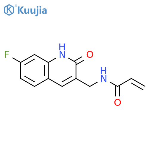 N-(7-fluoro-2-oxo-1,2-dihydroquinolin-3-yl)methylprop-2-enamide structure