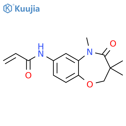 N-(3,3,5-trimethyl-4-oxo-2,3,4,5-tetrahydro-1,5-benzoxazepin-7-yl)prop-2-enamide structure