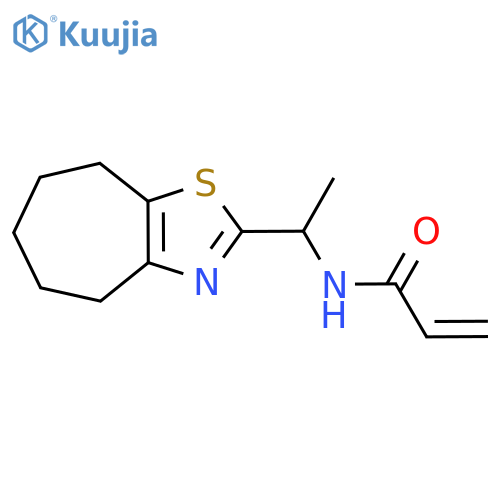 N-(1-{4H,5H,6H,7H,8H-cycloheptad1,3thiazol-2-yl}ethyl)prop-2-enamide structure
