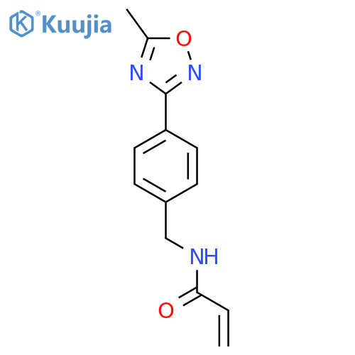 N-{4-(5-methyl-1,2,4-oxadiazol-3-yl)phenylmethyl}prop-2-enamide structure