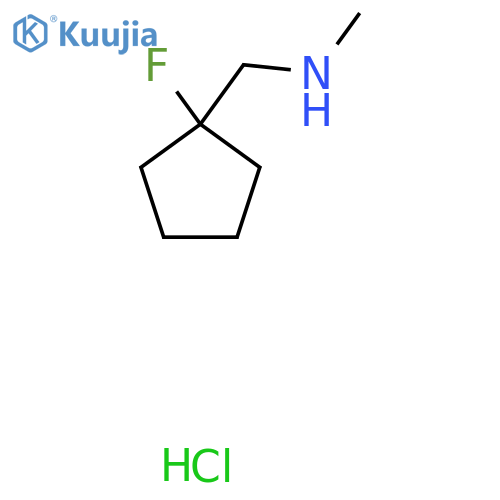 1-(1-Fluorocyclopentyl)-N-methylmethanamine;hydrochloride structure