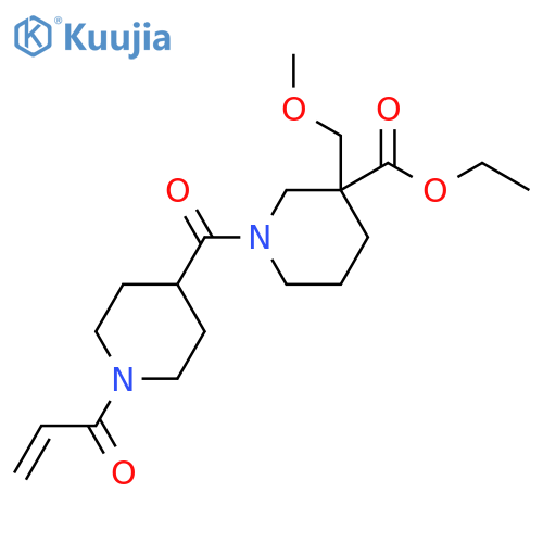 Ethyl 3-(methoxymethyl)-1-[[1-(1-oxo-2-propen-1-yl)-4-piperidinyl]carbonyl]-3-piperidinecarboxylate structure