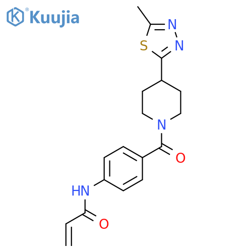 N-[4-[4-(5-Methyl-1,3,4-thiadiazol-2-yl)piperidine-1-carbonyl]phenyl]prop-2-enamide structure