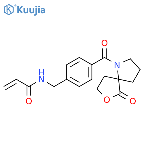 N-[[4-[(6-Oxo-7-oxa-1-azaspiro[4.4]non-1-yl)carbonyl]phenyl]methyl]-2-propenamide structure